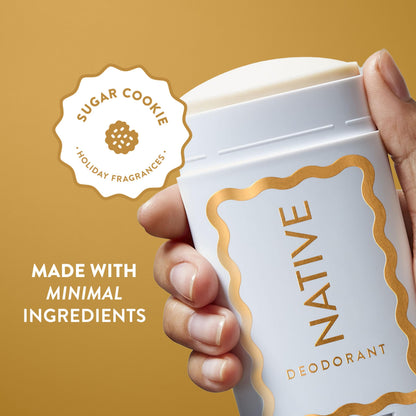 Native Deodorant, Holiday Edition, Sugar Cookie Scent, Contains Naturally Derived Ingredients, 72 Hour Odor Control | Deodorant for Women and Men, Aluminum Free with Baking Soda