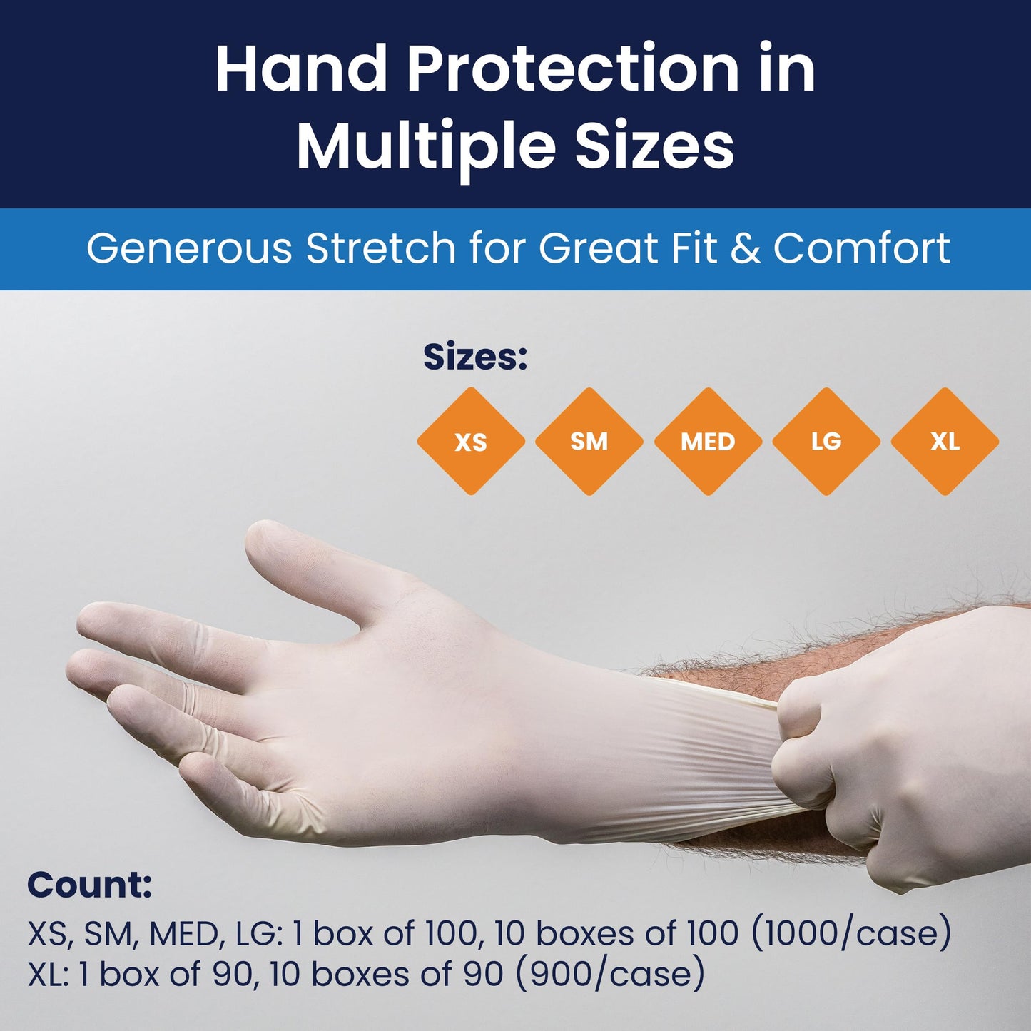 Adenna Vitex 4 mil Vinyl Powder Free Exam Gloves (Cream, Medium) Box of 100