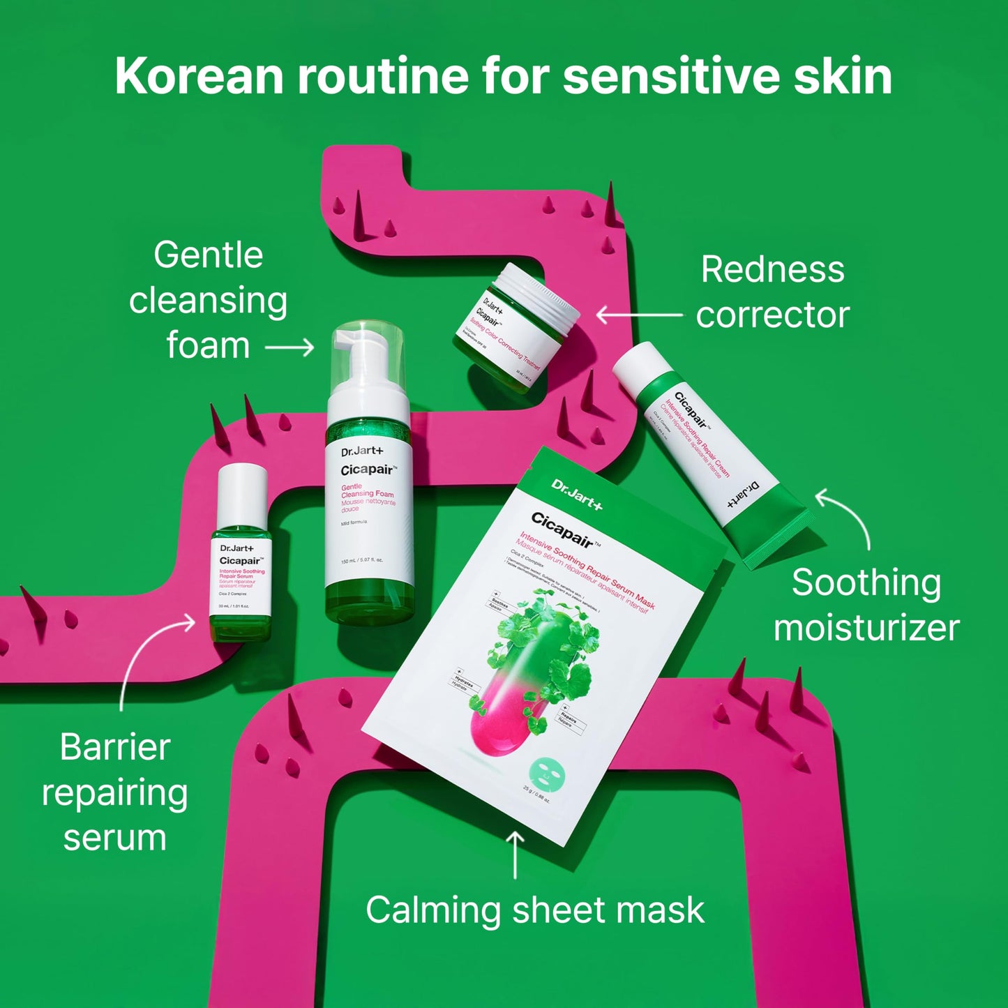 Dr.Jart+ Cicapair Sensitive Skin Korean Face Serum for Redness and Barrier Repair with Centella Asiatica | Korean Skin Care, 1.01 Fl Oz