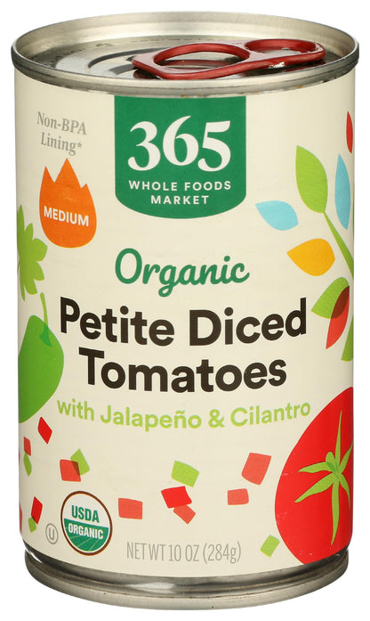 365 by Whole Foods Market, Organic Petite Diced Tomatoes with Jalapeno & Cilantro, 10 oz