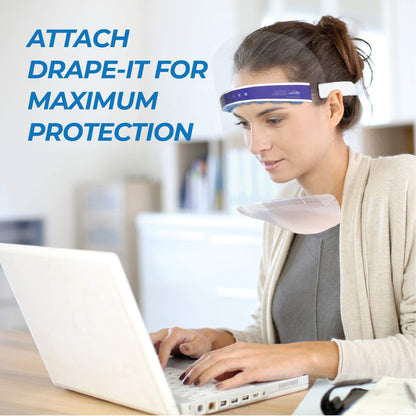 Pac-Dent S010-A iShield Disposable Face Shield with Drape-It Cover, Anti-Fog Coating, Lightweight and Comfortable, Pack of 10