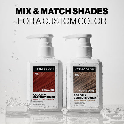 Keracolor Color + Clenditioner 3-in-1 Color-Depositing Conditioner, Gently Cleanses & Conditions, Semi-Permanent Hair Color, 23 Shades, 12 Fl Oz