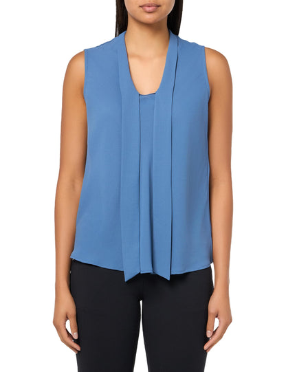 Kasper Women's Slvlss Tie Front Blouse
