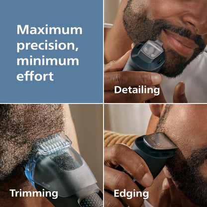 Norelco Philips Beard Trimmer 5000 Series, Men's Face Trimmer, 100% Waterproof BeardSense Tech, Precision Trimmer with Fading Combs, Self-Sharpening Blades, Hair Collector & Charging Stand, BT5785/40
