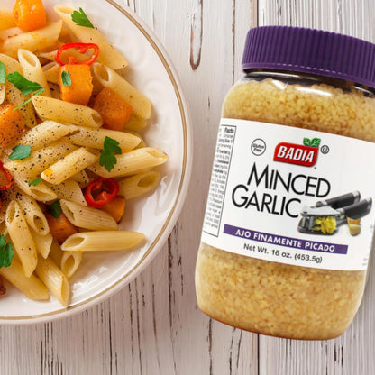 Badia Minced Garlic in Water, 16 oz - Fresh Minced Garlic, Bold Flavor for All Purpose Cooking, Gluten Free