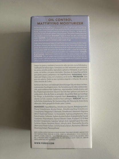 FOREO KIWI Oil Control Mattifying Moisturizer- Aftercare for Microdermabrasion Machine & Blackhead Extractor Pore Vacuum Skincare Tools- Oily skin with Acne- Dermatologist tested- Vegan, 1.35 Oz