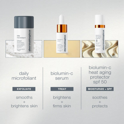Dermalogica Warmth of the Winter Sun – Travel Sized Skin Care Set Includes Face Exfoliants, Facial Serum, and Moisturizer with SPF