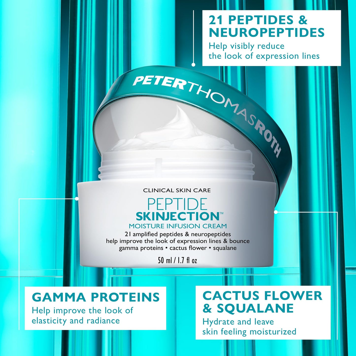 Peter Thomas Roth | Full-Size Peptide Skinjection™ Solutions 2-Piece Face & Eye Kit | Anti-Aging Peptide Skincare Set, Under-Eye Cream and Moisturizer