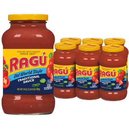 RAGÚ Old World Style Traditional Sauce, Perfect for Italian Style Meals at Home, 24 OZ (Pack of 6)