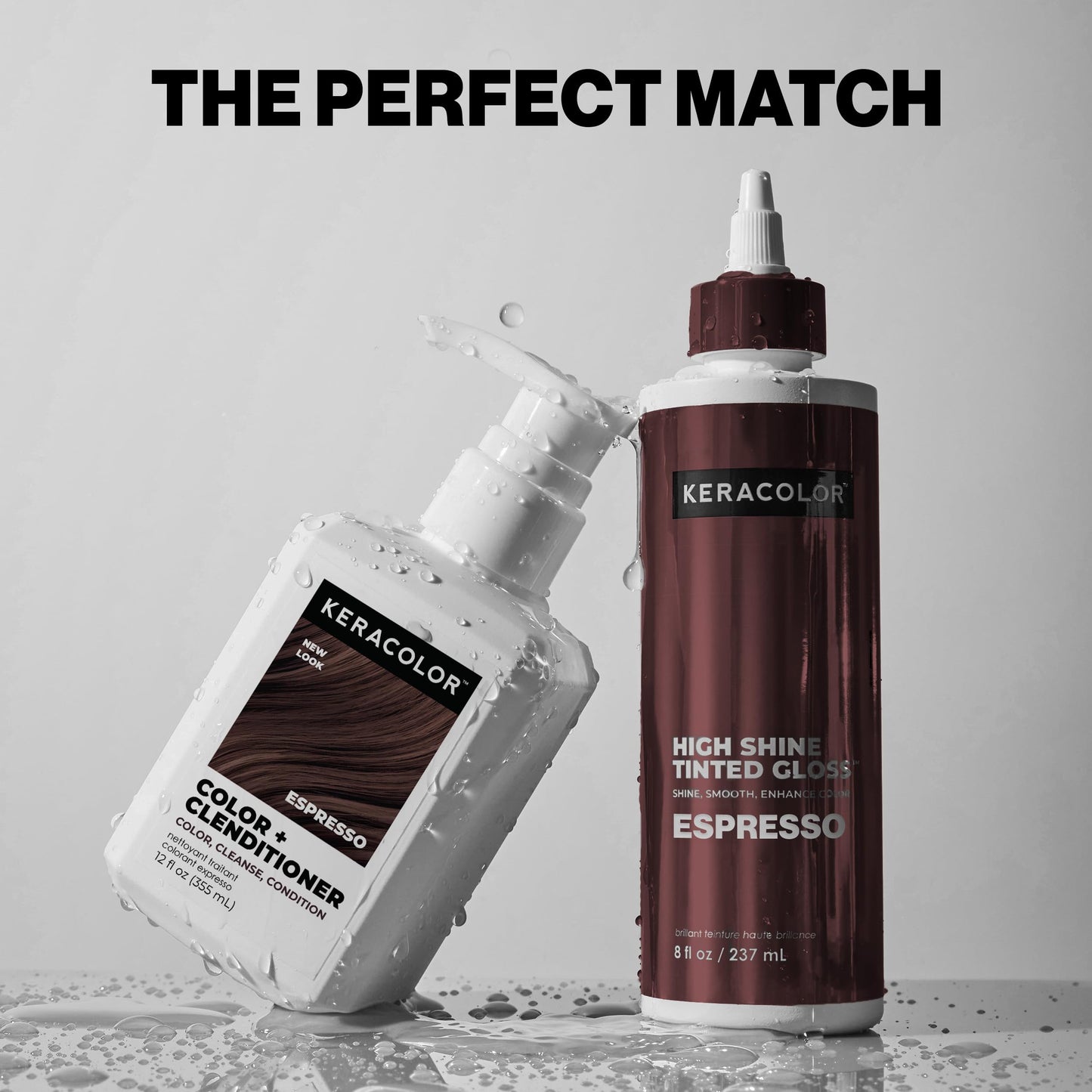 Keracolor High Shine Tinted Hair Gloss, In-Shower Hair Glaze, Sheer Color-Enhancing Glossing Treatment, Espresso, 8 Fl Oz