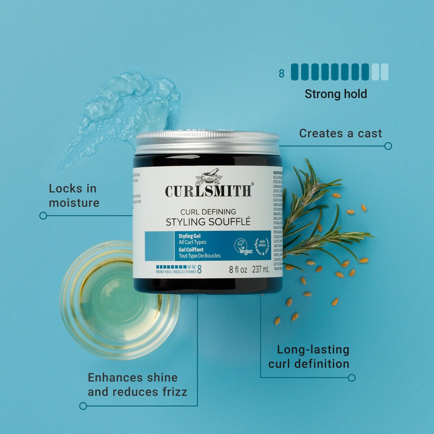 CURLSMITH - Curl Defining Styling Soufflé - Vegan Medium Hold Styling Gel