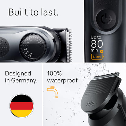 Braun All-in-One Style Kit Series 5 5471, 8-in-1 Trimmer for Men with Beard Trimmer, Body Trimmer for Manscaping, Hair Clippers & More, Ultra-Sharp Blade, 40 Length Settings, Waterproof