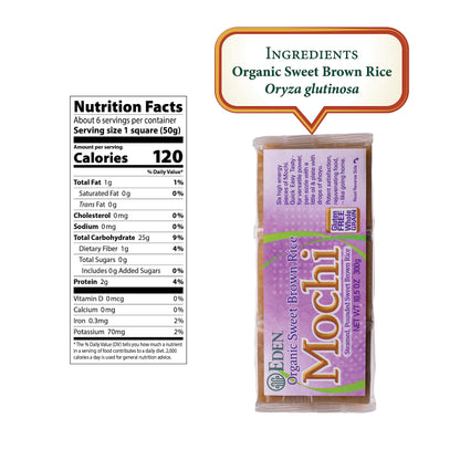 EDEN FOODS Organic Sweet Brown Rice Mochi, 10.5 OZ