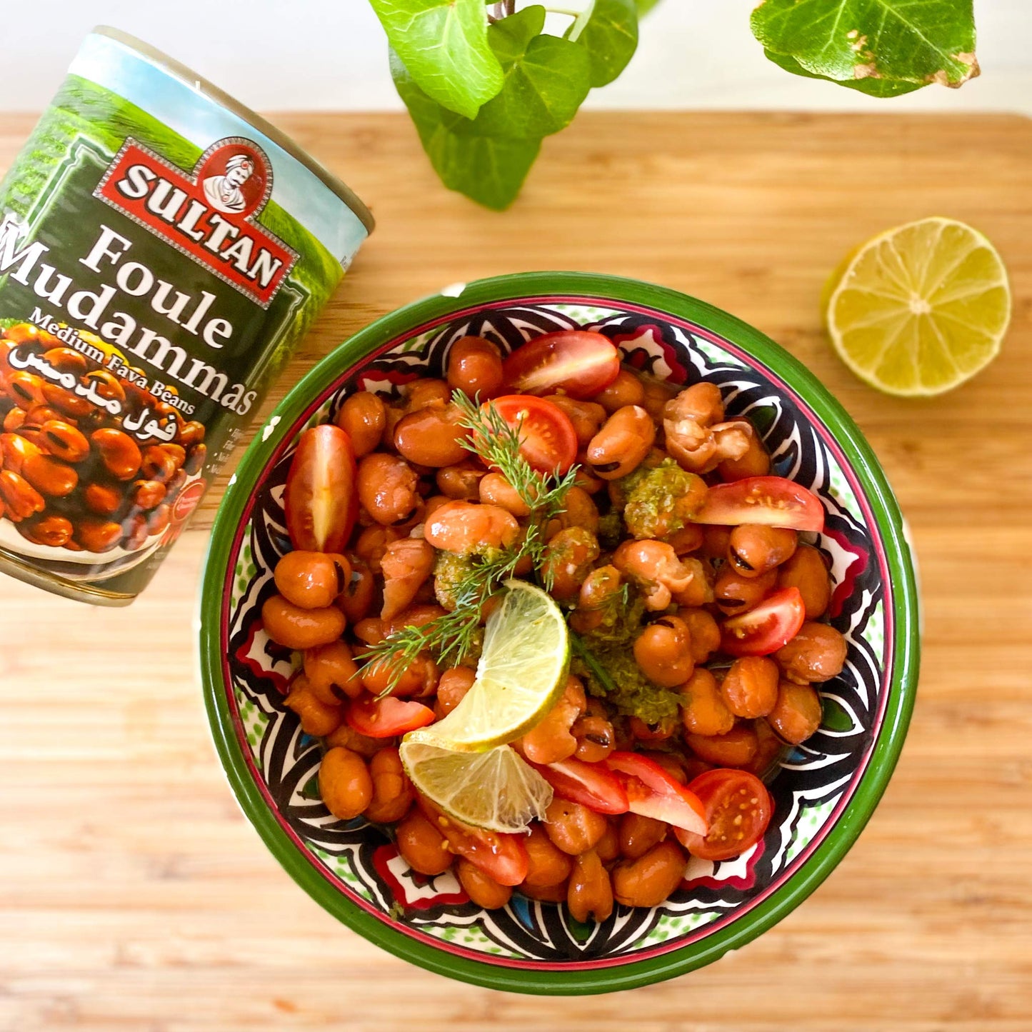 Sultan Brand Foule Mudammas, Medium Fava Beans, High in Dietary Fiber, No Fat, No Cholesterol, 14.80oz