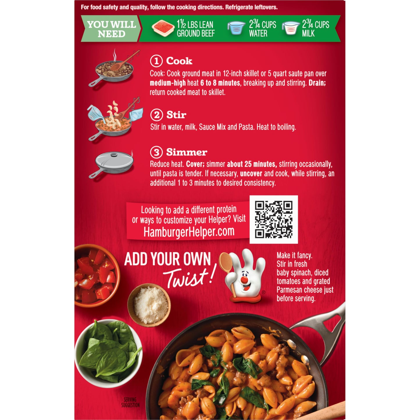 Hamburger Helper Cheesy Italian Shells Value Size Pasta Meal (9.9 oz - 6 Pack) No Artificial Flavors, Ready in 3 Easy Steps, Quick Meals for Midweek Dinners, Busy Evenings & Families On-the-Go
