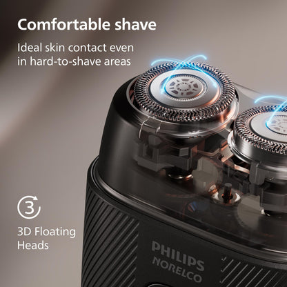 Philips Norelco Shaver 500 Series - Compact Electric Shaver, Lift & Cut System, SteelPrecision Blades, 3D Floating Heads, Wet & Dry Shave, Travel Case, Travel Lock, Magnetic Cap, Model S591/94