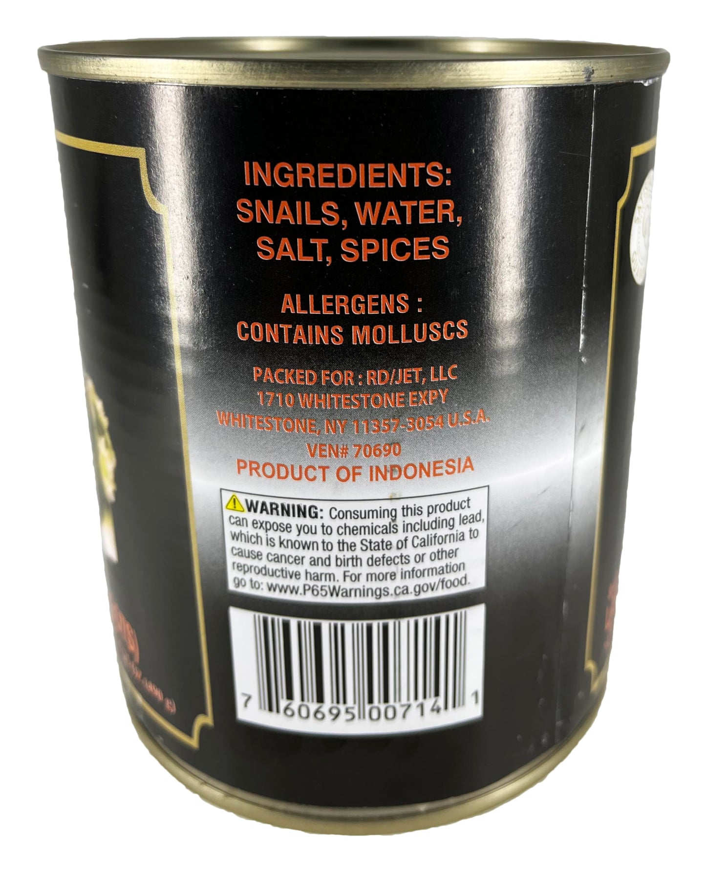 Chefs Quality Escargots Large Snails 28 Oz (17 Oz When Drained) 8 Dozen/96 Count 1 Can
