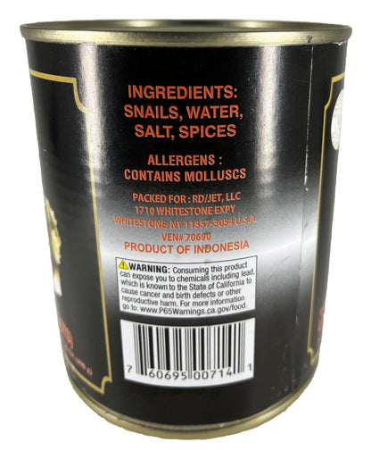 Chefs Quality Escargots Large Snails 28 Oz (17 Oz When Drained) 8 Dozen/96 Count 1 Can