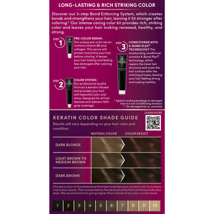 Schwarzkopf Keratin Permanent Hair Dye Cream, 4.6 Intense Cocoa, Professional Quality Color for Up to 100% Gray Coverage, Bond Enforcing System
