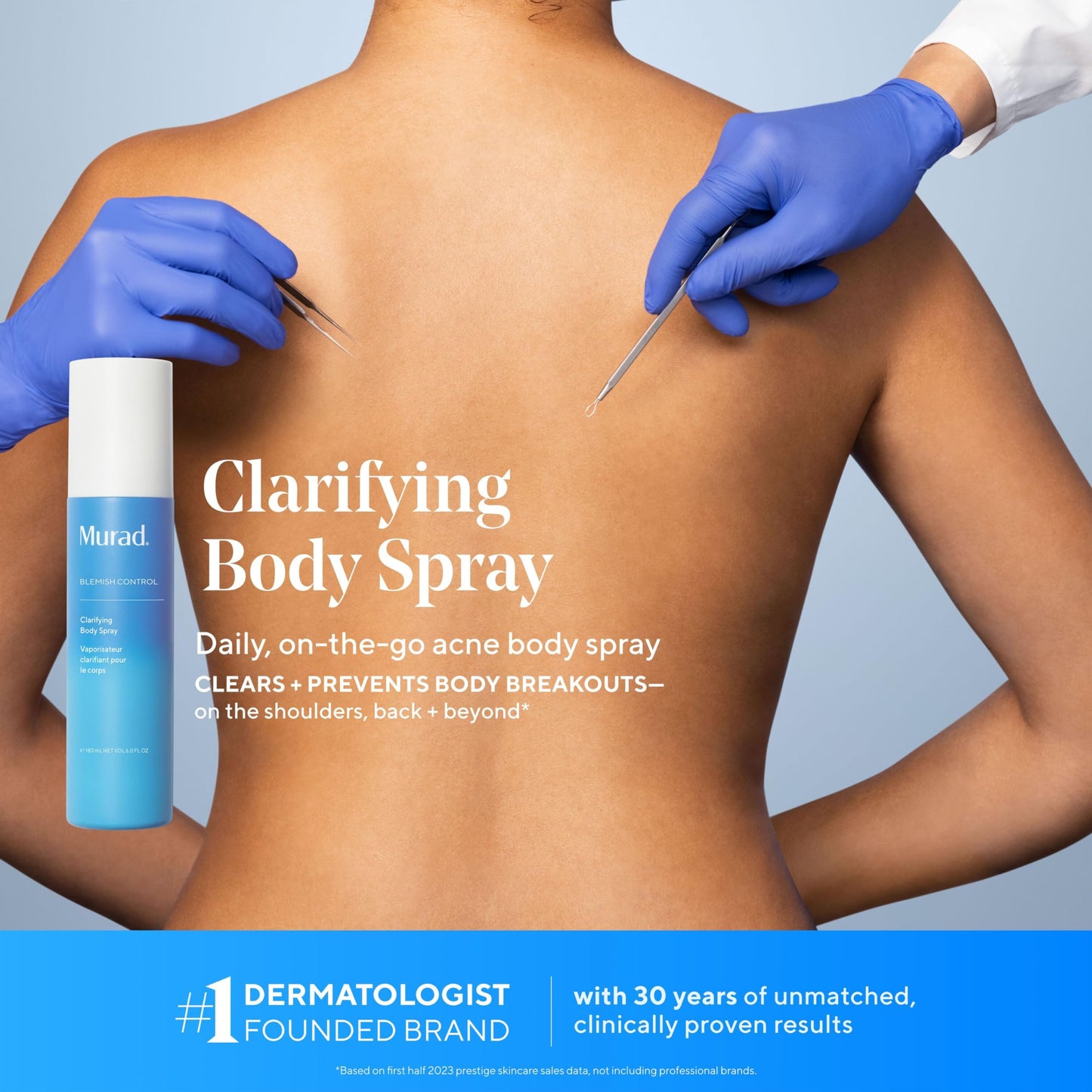 Murad Clarifying Body Spray – Salicylic Acid Daily Treatment for Bacne, Clears and Prevents Body Acne Breakouts across Back, Shoulders, Arms & All Over Without Over-Drying Skin