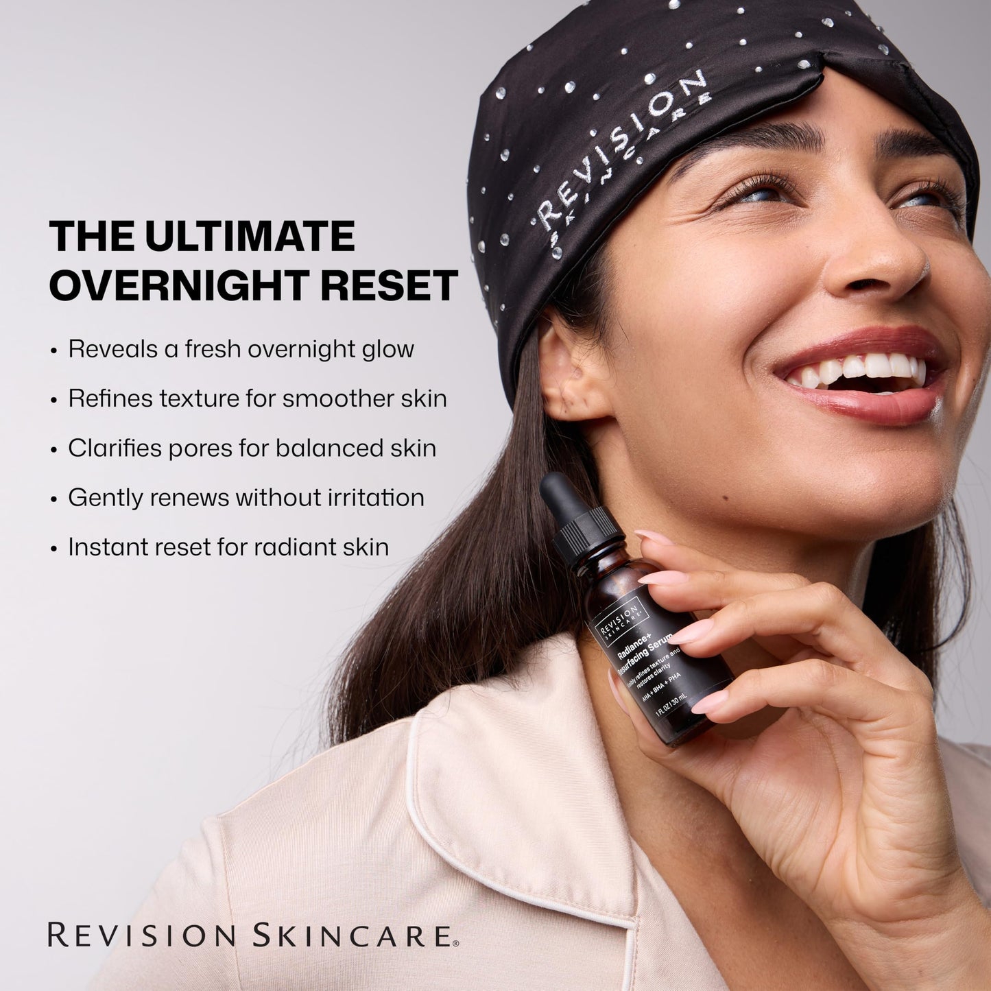 Revison Skincare Radiance+ Resurfacing Serum, Overnight AHA+BHA+PHA Exfoliating Serum with Glycolic Acid & Salicylic Acid | Smooths Uneven Texture, Clears Pores & Brightens Dull Skin