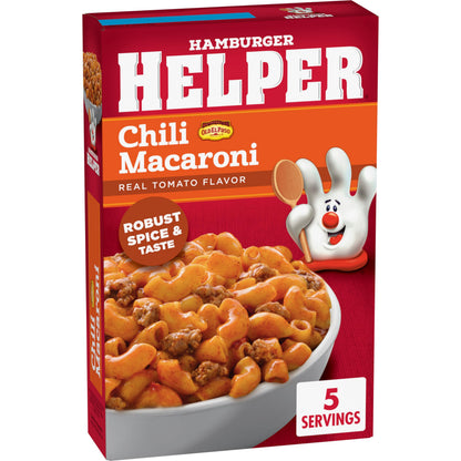 Hamburger Helper Chili Macaroni Pasta Meal (5.2 oz - 12 Pack) No Artificial Flavors, Ready in 3 Easy Steps, Quick Meals for Midweek Dinners, Busy Evenings & Families On-the-Go