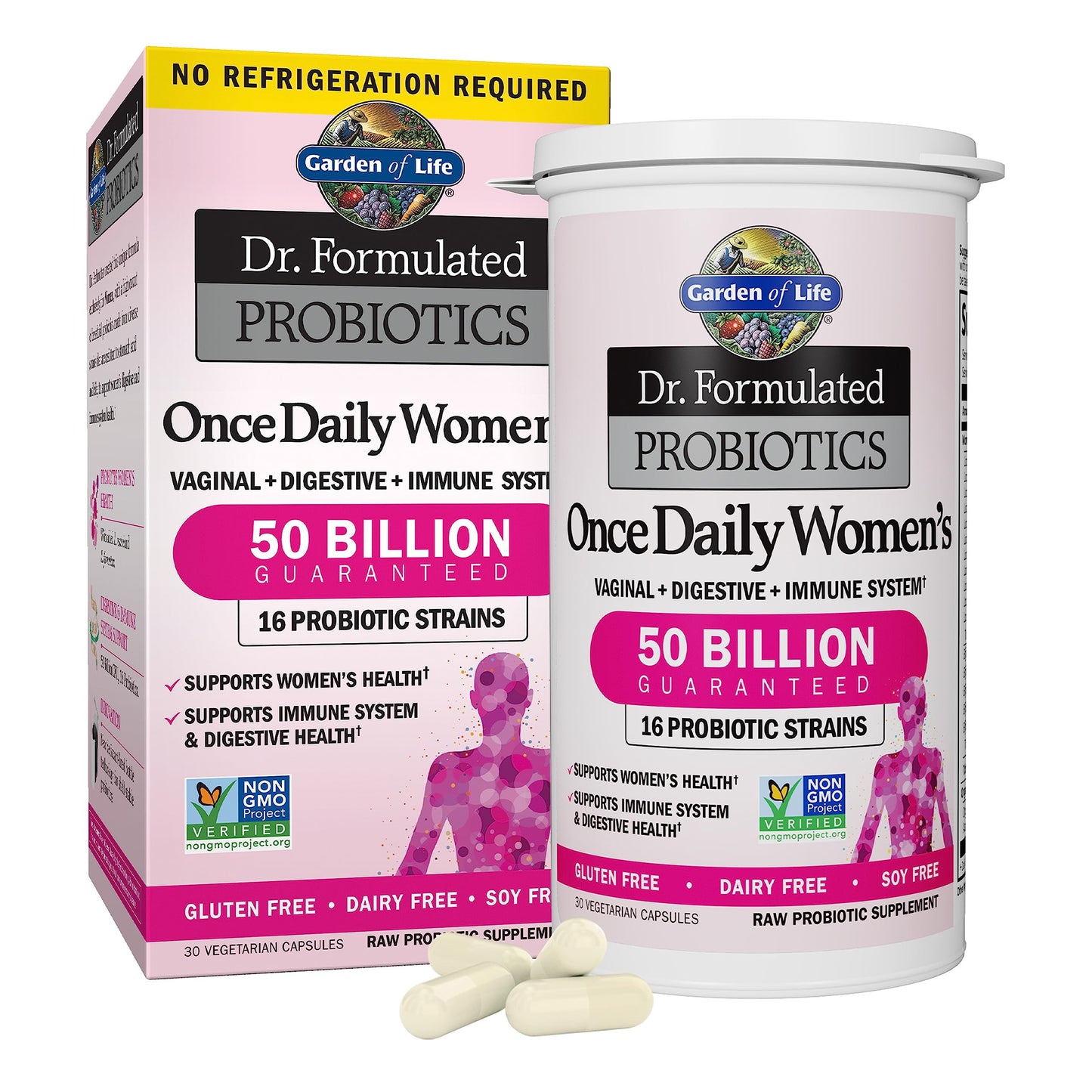 Garden of Life Dr. Formulated Probiotics for Women, 50 Billion CFU & Summer's Eve Fragrance Free Gentle Daily Feminine Body Wash Bundle