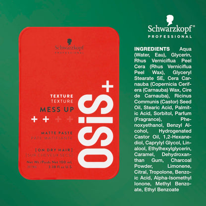 OSiS+ Mess Up - Matte Styling Paste for Medium Control & Flexible Styling