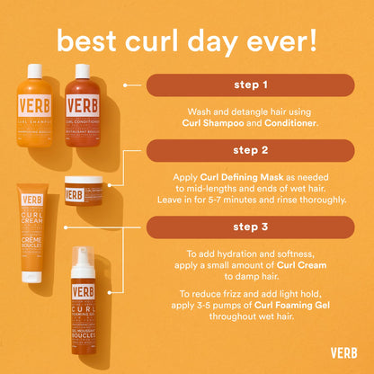 VERB Curl Defining Mask - Curl Definition + Retention - Moisturize + Reduce Frizz - Vegan, No Parabens or Harmful Sulfates