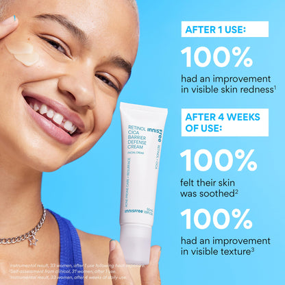innisfree Retinol Cica Barrier Cream, Korean Moisturizer with Madecassoside for Sensitive, Acne-Prone Skin, Calming and Strengthening Formula