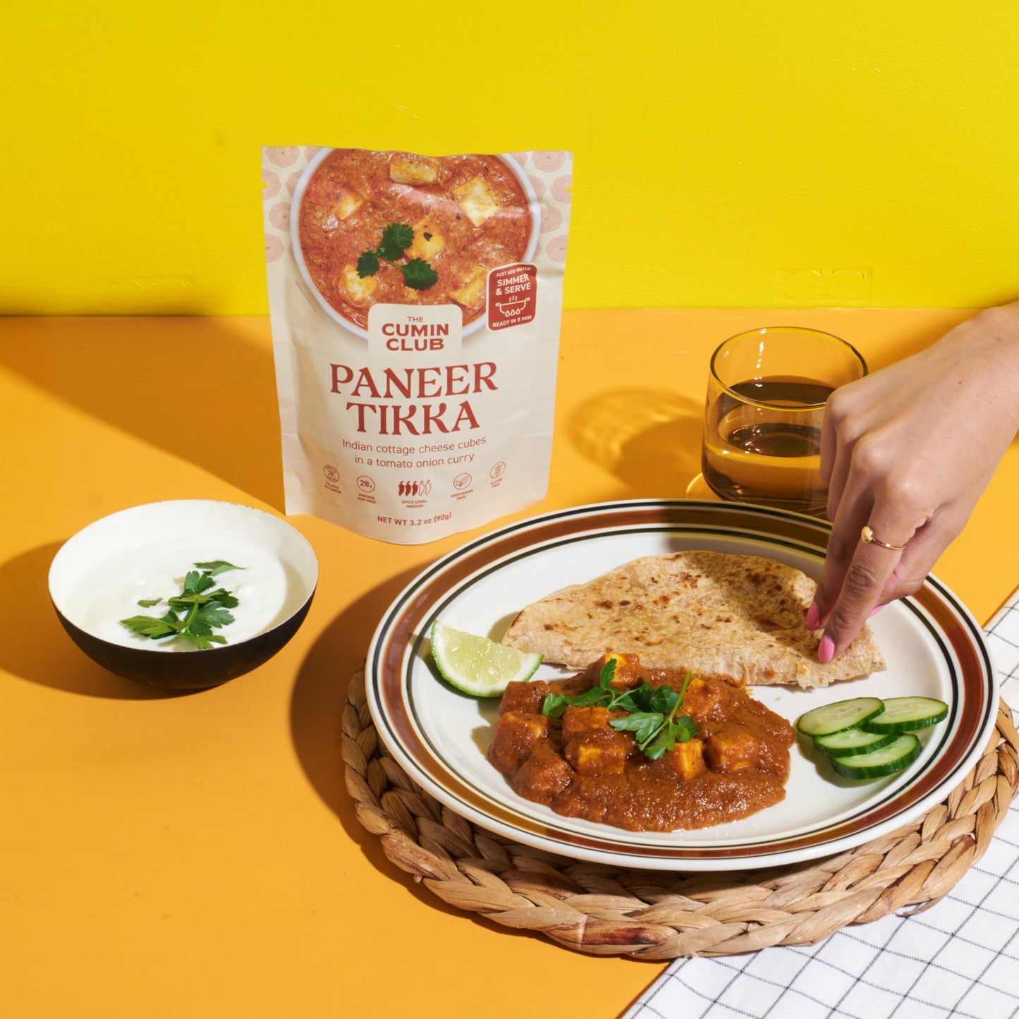 The Cumin Club Indian Meal Kit - Paneer Tikka Masala, Methi Matar Malai, Dal Makhani - Instant Meals Effortless Cooking & Wholesome Goodness - Ready to Eat Indian Food - Pack of 3