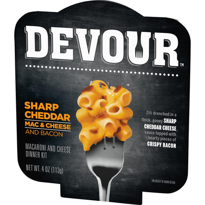 Devour Sharp Cheddar Bacon Mac & Cheese Bowl with Bacon Dinner Kit, 4 Oz