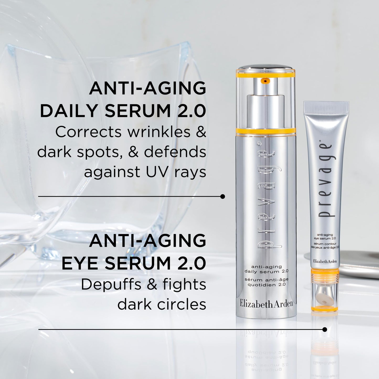 Elizabeth Arden PREVAGE Anti-Aging Face Serum 2.0 for Women, Brightening & Dark Spot Correcting Skincare, With Antioxidant Idebenone Technology