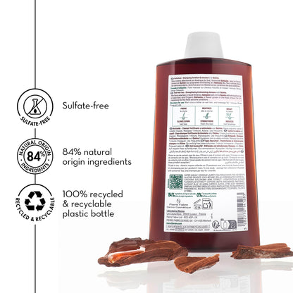 Klorane Strengthening Shampoo with Quinine - Dermatologist-Tested - Natural Alternative Thickening Shampoo for Hair Thinning - Support Stronger, Healthier Hair for Men & Women - 13.5 fl. oz.