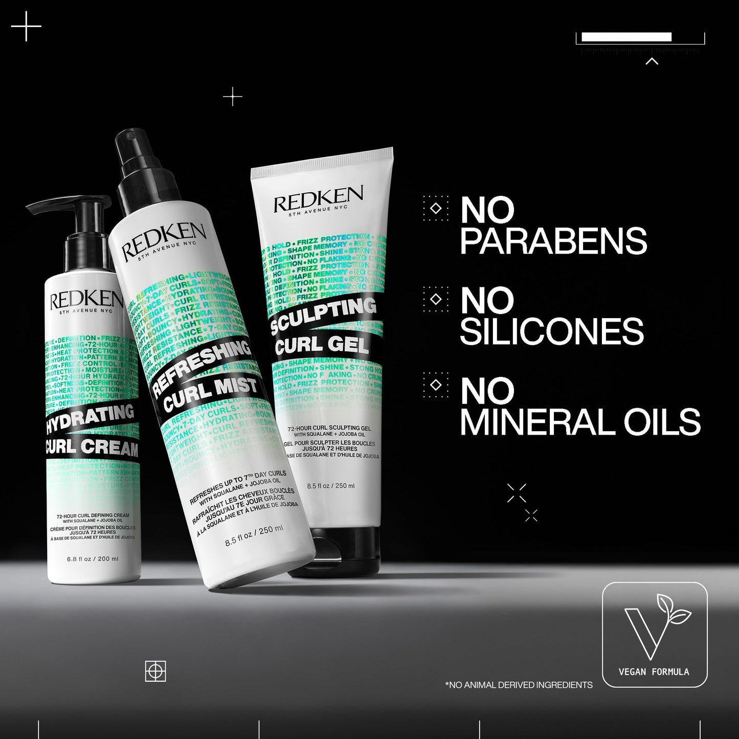 Redken Hydrating Curl Cream - 72 Hour Curl Definition, Heat Protection up to 450°F, Hydrates & Reduces Frizz, With Squalane & Jojoba Oil