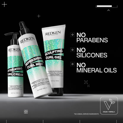 Redken Hydrating Curl Cream - 72 Hour Curl Definition, Heat Protection up to 450°F, Hydrates & Reduces Frizz, With Squalane & Jojoba Oil
