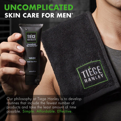 Tiege Hanley Daily Face Wash for Men, Gentle Fragrance-Free Cleanser with Jojoba Oil, Aloe, & Vitamin B3, Hydrating Foaming Formula for Deep Clean, Gentle on Sensitive Skin, Men’s Skin Care, 2.5 Fl Oz