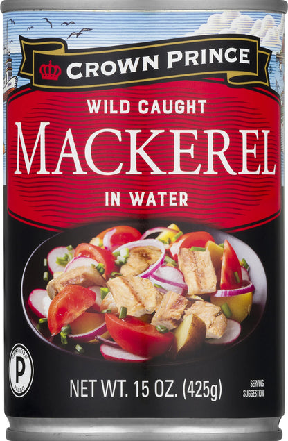 Crown Prince Mackerel in Water, 15-Ounce Cans (Pack of 12)