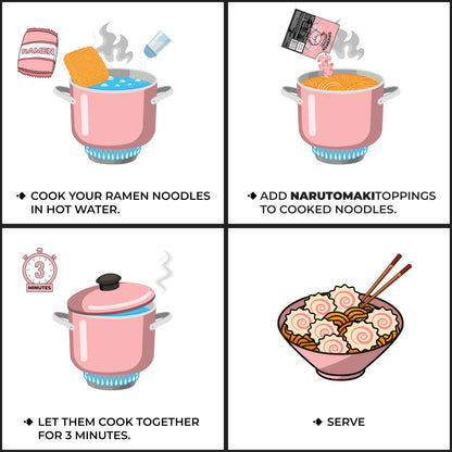 CHIRAMEN Dried Narutomaki Fish Cake Ramen Toppings – Classic Japanese Fish Cake Slices with Pink Swirl – Instant Noodle Topping for Ramen Bowls, Cup Noodles, Udon & Soup Garnish
