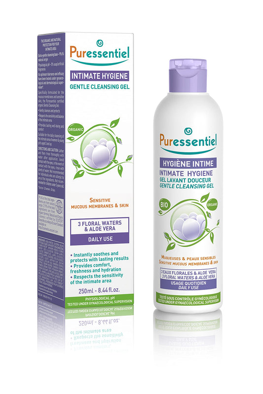 Puressentiel Feminine Wash Ph Balance Vaginal Cleanser Gel for Womens Hygiene - 99.6% Natural Origin, Organic, Vegan, Eco-Certified, Made in France, 8.4 fl oz