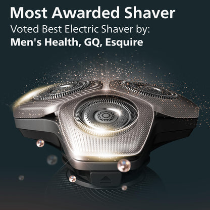 Philips Norelco S9000 Prestige Rechargeable Wet & Dry Electric Rotary Shaver with Precision Trimmer, Premium Case & Cleaning System, SP9841/84