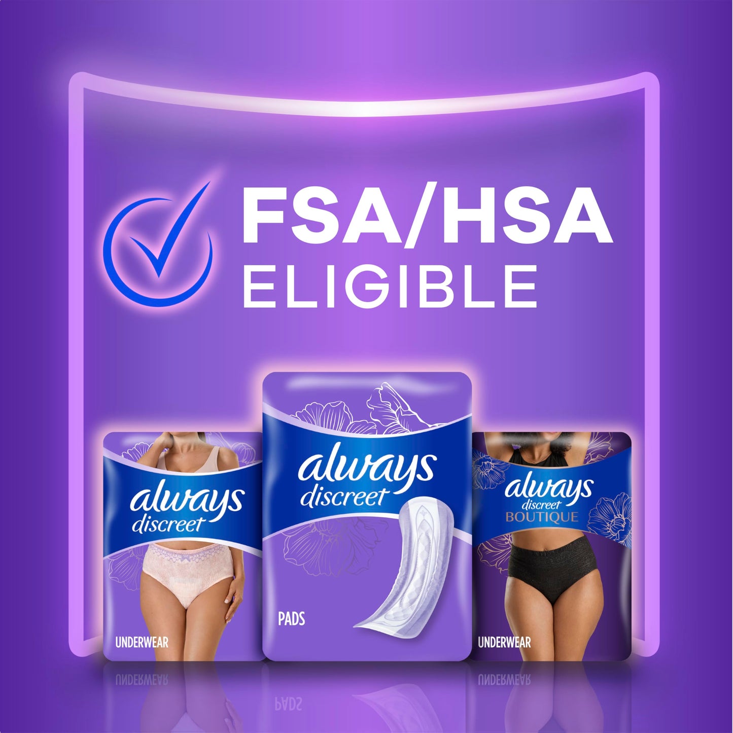 Always Discreet Adult Incontinence Pads for Women, Drier, 5 Drop Long Length, Heavy Absorbency, Pads for Bladder Control Management, Bladder Leaks, & Postpartum Pads, 156ct