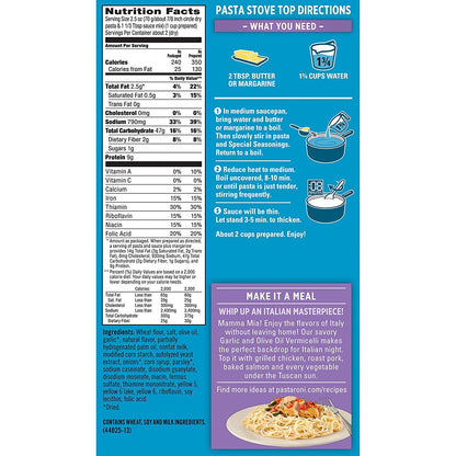 Pasta Roni Garlic & Olive Oil Vermicelli Mix, 4.6-Ounce Boxes (Pack of 12)