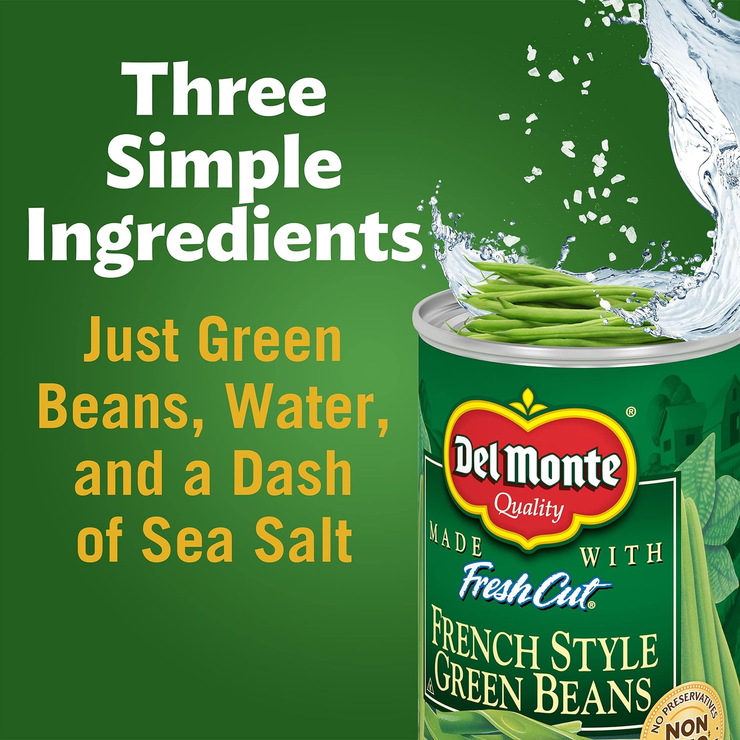 Del Monte Canned Fresh Cut Blue Lake French Style Green Beans, 14.5 Ounce (Pack of 4) French Style, 14.5oz (Pack of 4) 2002159