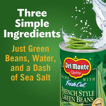 Del Monte Canned Fresh Cut Blue Lake French Style Green Beans, 14.5 Ounce (Pack of 4) French Style, 14.5oz (Pack of 4) 2002159