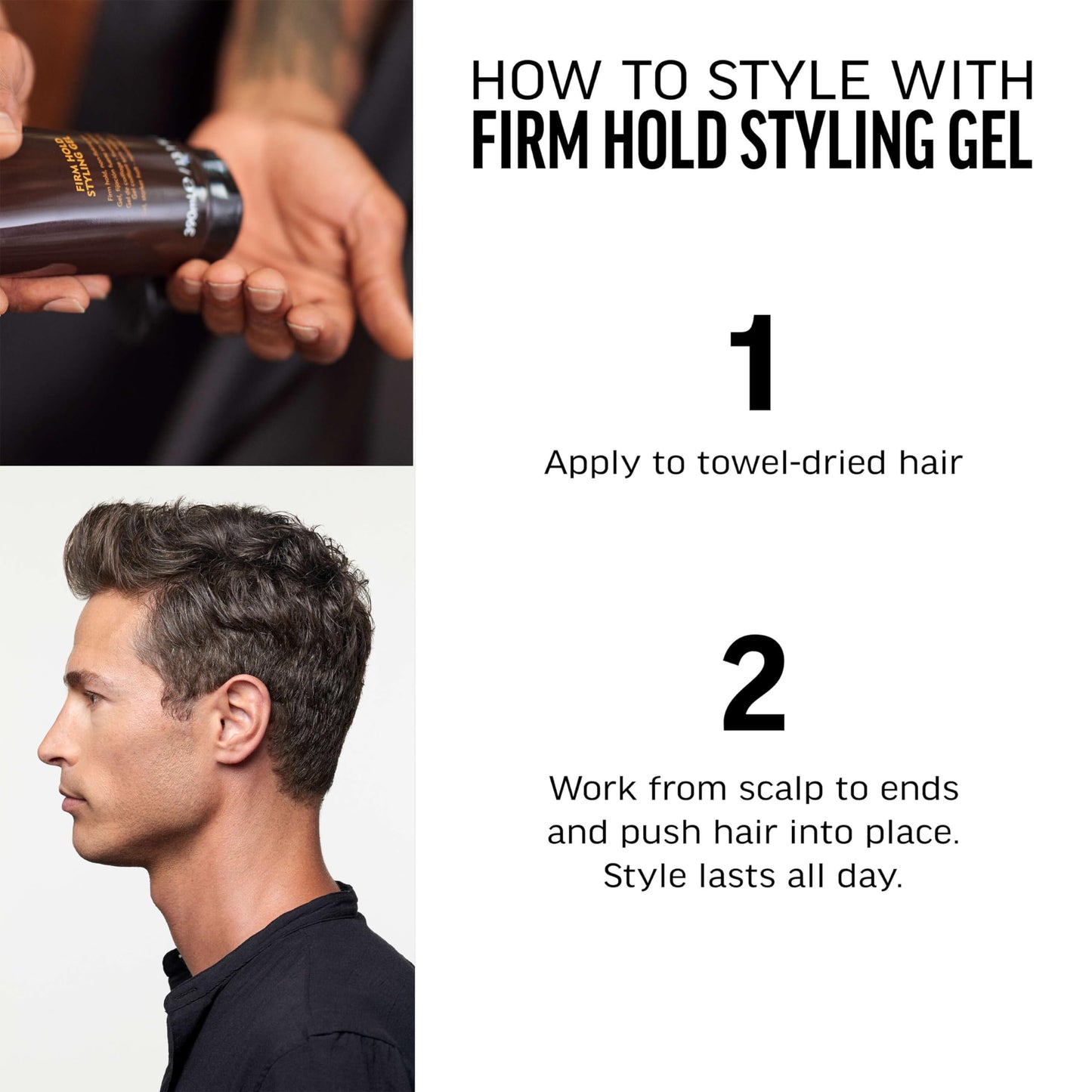 AMERICAN CREW Men's Hair Gel, Firm Hold, Non-Flaking Styling Gel, 3.3 Fl Oz (Pack of 2)