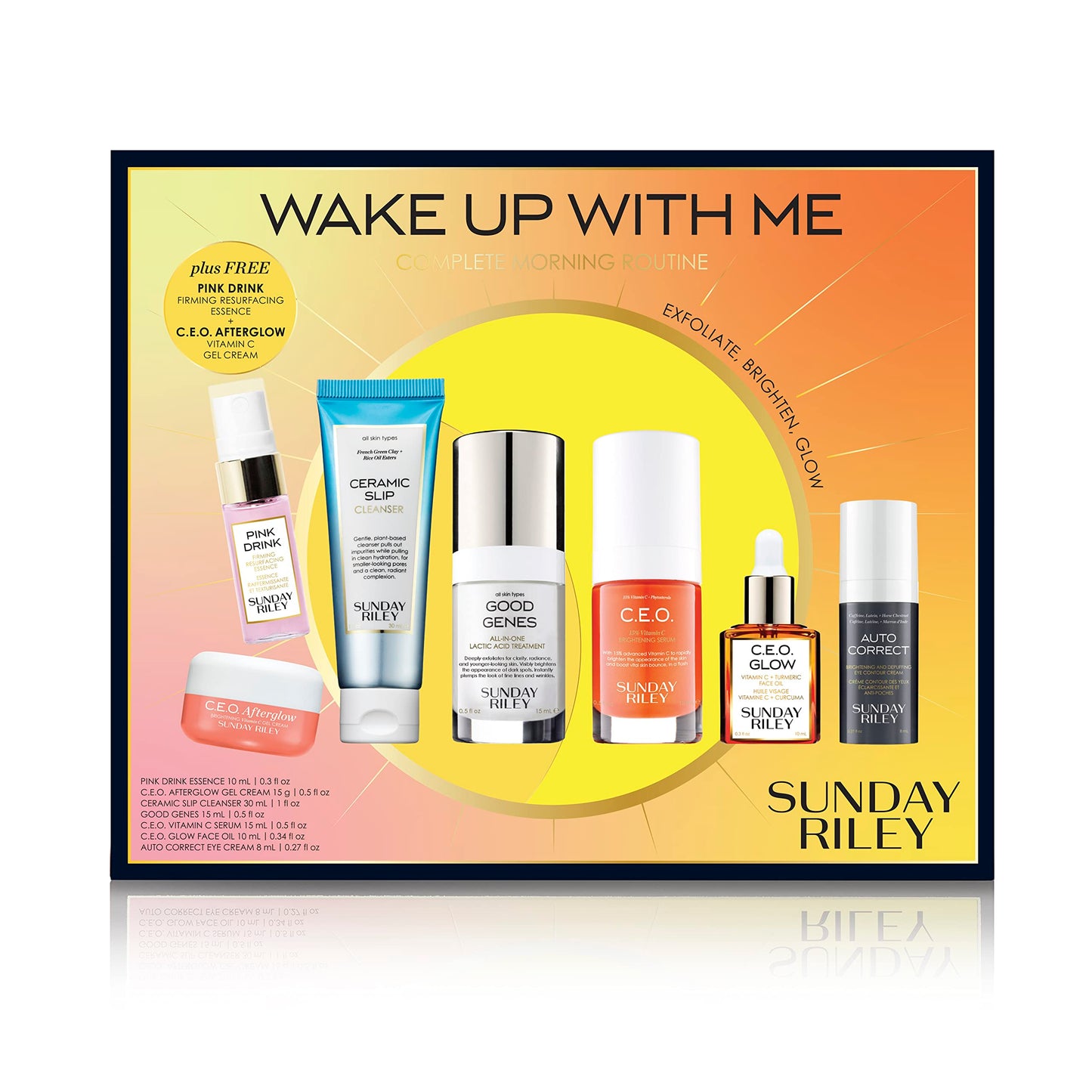Sunday Riley Wake Up With Me Complete Brightening Morning Skincare Set