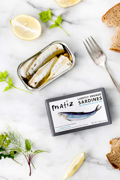 Matiz Sardines Lightly Smoked 4.2 oz Imported From Spain (5 pack)