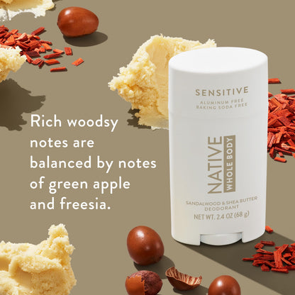 Native | Sandalwood & Shea Butter| Sensitive |Whole Body |Deodorant| 2.4 oz
