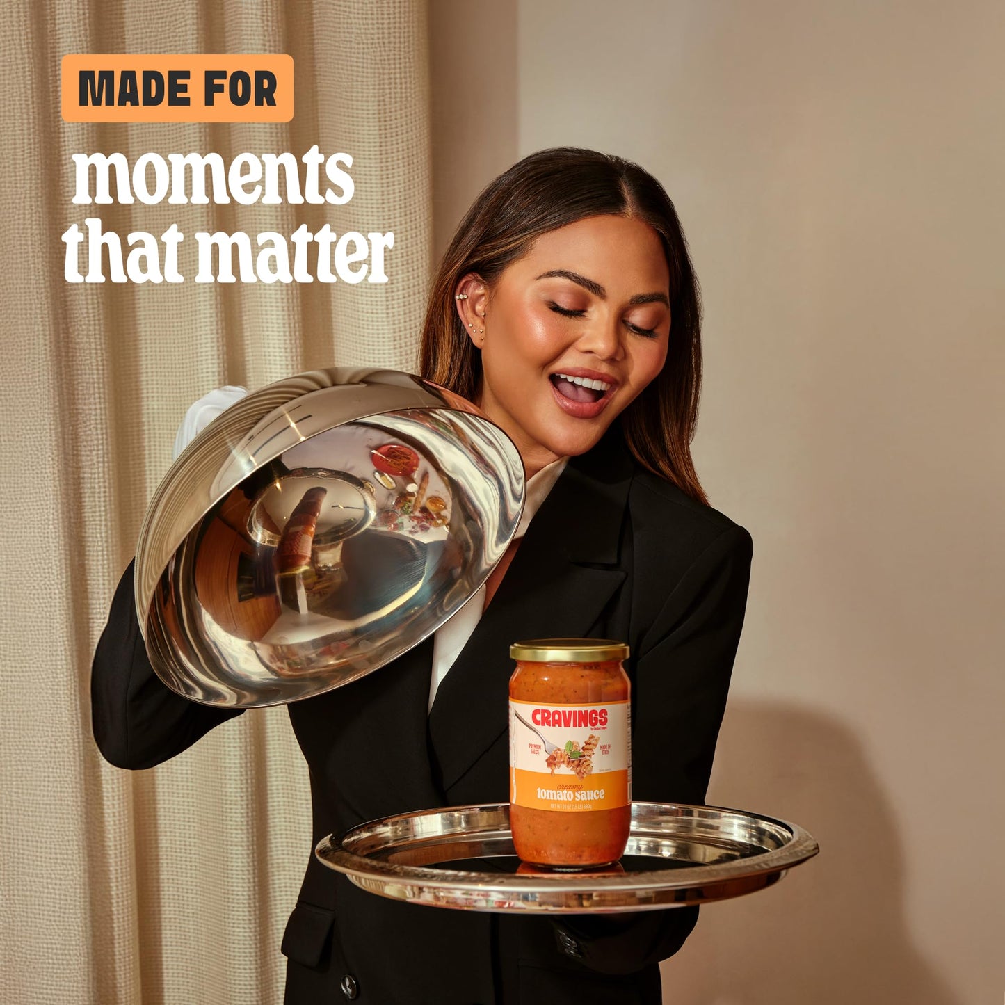 Cravings by Chrissy Teigen Creamy Tomato Pasta Sauce 2 Pack | Authentic Italian Tomato & Spaghetti Sauce with Cheese | Imported, 24oz each